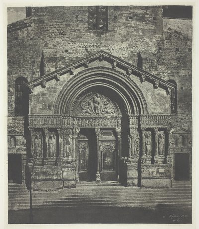 Arles : Le porche ouest de Saint-Trophime, 21 octobre 1854, imprimé en 1982 - Charles Nègre