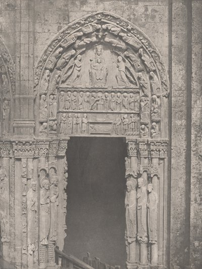 Cathédrale de Chartres, côté occidental, porte latérale droite, XIIe siècle..., vers 1857 - Charles Nègre