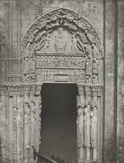 Cathédrale de Chartres : Porte droite du portail royal avec Notre-Dame de Chartres - Charles Nègre