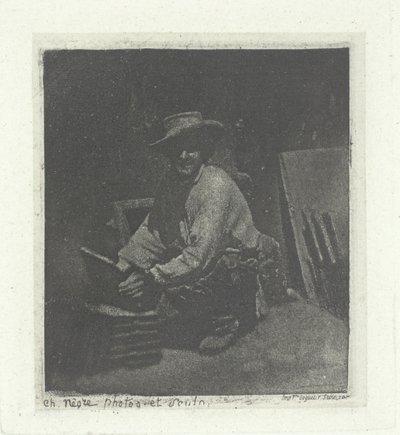 Maçon agenouillé, février-mars 1854, imprimé en 1982 - Charles Nègre