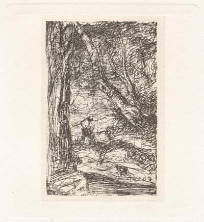 Planche XI - Le Bûcheron,vers 1857 (estampe) - Charles Nègre