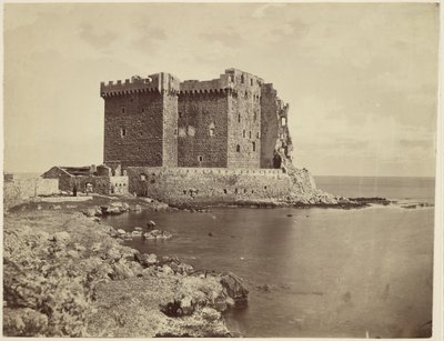 [The Castle on the Island of Saint-Honorat, near Cannes] / [Le château de île Saint-Honorat, près de Cannes] - Charles Nègre