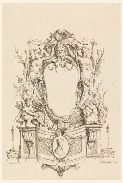 Design pour cartouche de "Cartouches Nouvellement Inventez" - Charles Nicolas Cochin the younger