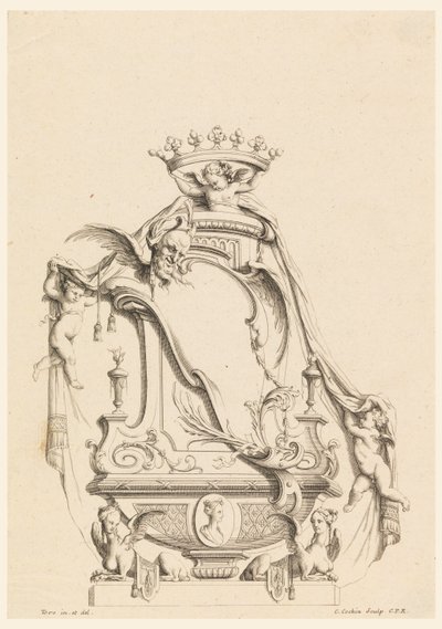 Design pour cartouche de "Cartouches Nouvellement Inventez" - Charles Nicolas Cochin the younger