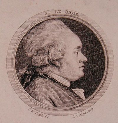 Portrait de Joseph Le Gros (1739-93) gravé par Simon Charles Miger (1736-1820) - Charles Nicolas II (after) Cochin