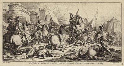 Défaite et mort de Didier de Toulouse devant Carcassonne, 587 - Charles Nicolas II Cochin