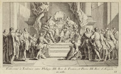 Rencontre à Toulouse entre le roi Philippe III de France et le roi Pierre III d