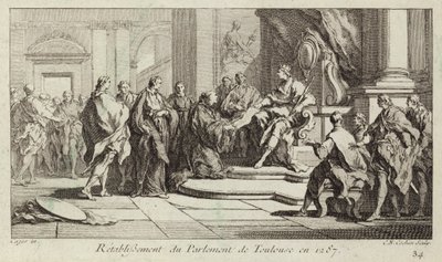Rétablissement du Parlement de Toulouse, France - Charles Nicolas II Cochin