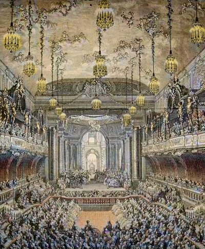 Représentation de la comédie-ballet «La Princesse de Navarre» à Versailles, à l