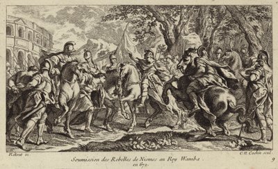 Soumission des rebelles de Nîmes à Wamba, roi des Wisigoths, 672 - Charles Nicolas II Cochin