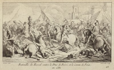 Les armées du duc de Berry et du comte de Foix combattant à la bataille de Revel, France - Charles Nicolas II Cochin