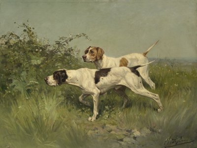 Deux pointeurs, vers 1850-97 - Charles Oliver de Penne