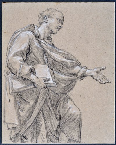 Figure drapée tenant un livre - Charles Parrocel