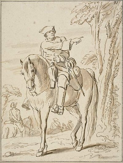 Pointage équestre à gauche - Charles Parrocel