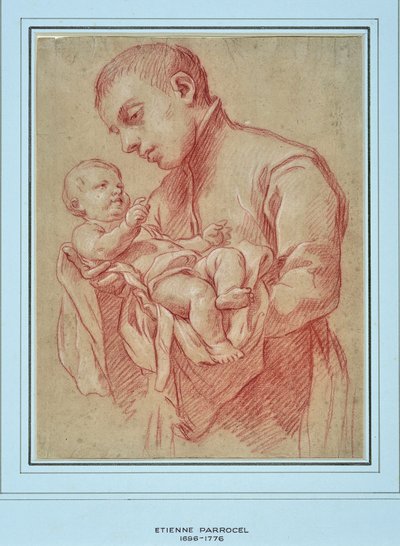 Jeune religieux tenant un enfant - Charles Parrocel