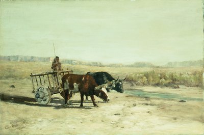 Un chariot à bœufs au Nouveau-Mexique - Charles Partridge Adams