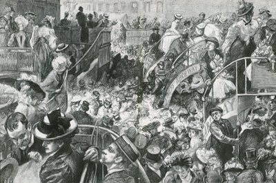 Une station populaire cockney : la foule au pied de Highgate Hill lors du jour férié - Charles Paul Renouard