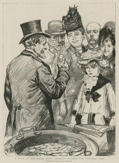 Visite à la Monnaie royale ; montrant aux visiteurs la pièce finie - Charles Paul Renouard