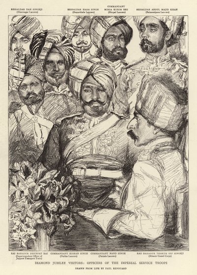 Visiteurs du jubilé de diamant, officiers des troupes de service impérial - Charles Paul Renouard