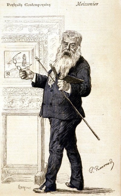 Portrait de Meissonier. Gravure de la fin du 19e siècle - Charles Paul Renouard