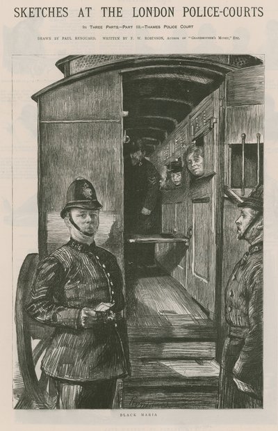 Croquis aux tribunaux de police de Londres - Charles Paul Renouard