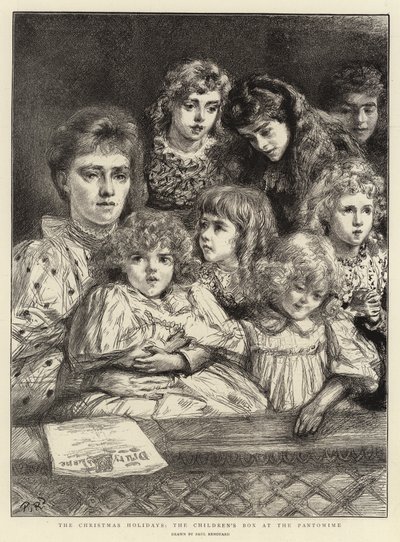 Les vacances de Noël, la boîte des enfants au pantomime - Charles Paul Renouard