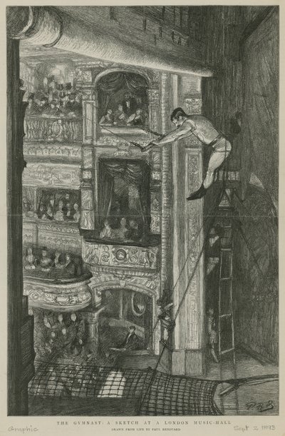Le Gymnaste : une esquisse dans un Music Hall de Londres - Charles Paul Renouard