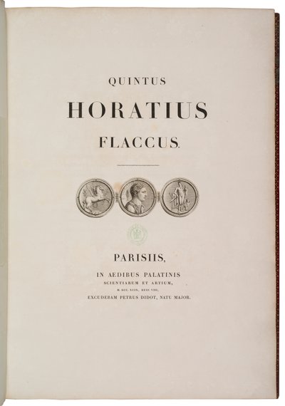 Page de titre de Quintus Horatius Flaccus - Charles Percier
