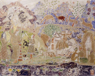Figures et cerfs - Charles Prendergast