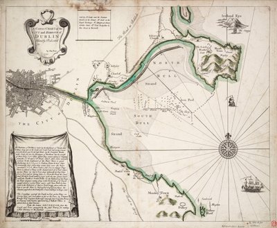 Carte correcte de la ville et du port de Dublin, Irlande - Charles Price