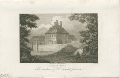 Lichfield - Edial Hall: gravure, vers 1805 - Charles Pye