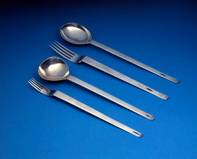 Ensemble de quatre cuillères et fourchettes en argent de D.W. Hislop - Charles Rennie Mackintosh