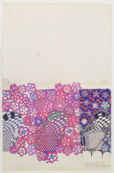 Motif de fleur de tabac bleu et rose - Charles Rennie Mackintosh