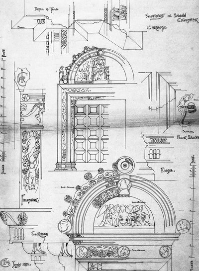 Certosa di Pavia, Porte dans le petit cloître, 1891 - Charles Rennie Mackintosh