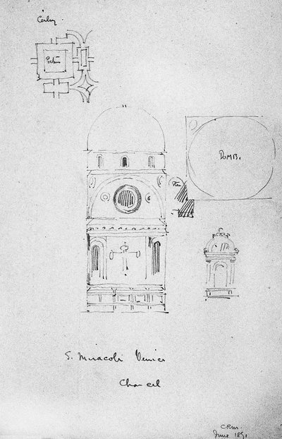 Chœur de S. Miracoli, Venise, 1891 - Charles Rennie Mackintosh