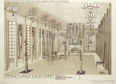Design pour une salle de musique, vers 1901 - Charles Rennie Mackintosh