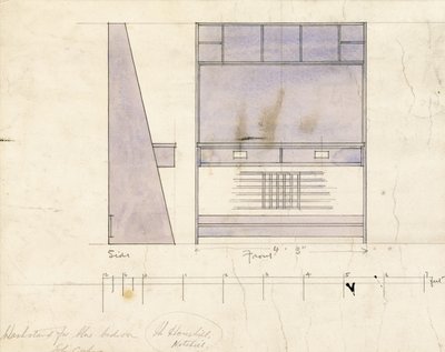 Design pour un lavabo, vue de côté et de face, 1904 - Charles Rennie Mackintosh