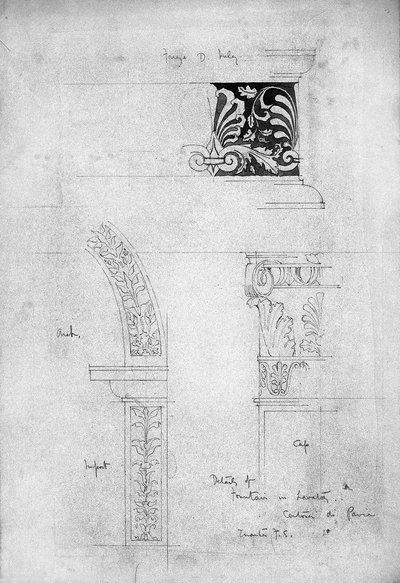 Détails de la Fontaine dans les Lavabos, Certosa di Pavia, 1891 - Charles Rennie Mackintosh