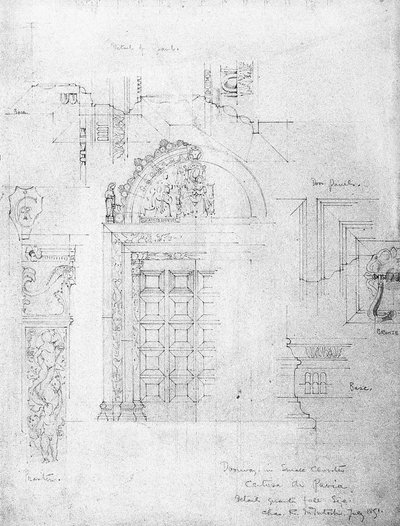Porte dans le Petit Cloître, Certosa di Pavia, 1891 - Charles Rennie Mackintosh