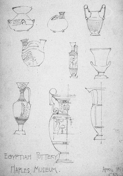 Poterie égyptienne, Musée de Naples, 1891 - Charles Rennie Mackintosh