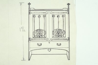 Dessin au trait de mobilier (une coiffeuse), c.1910 - Charles Rennie Mackintosh