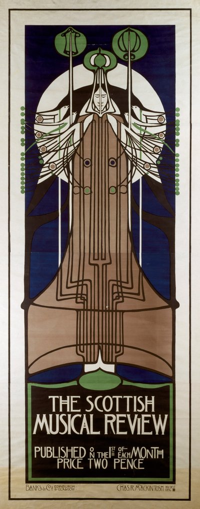 Affiche publicitaire pour la Scottish Musical Review - Charles Rennie Mackintosh