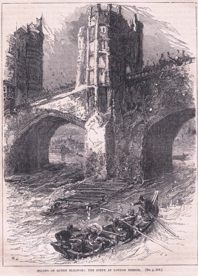 La fuite de la reine Éléonore : scène au pont de Londres en 1263 - Charles Ricketts