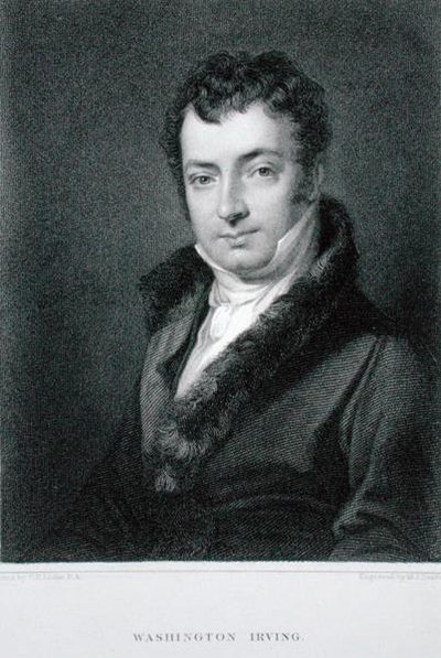 Washington Irving (1783-1859), gravé par Moseley Isaac Danforth - Charles Robert (after) Leslie