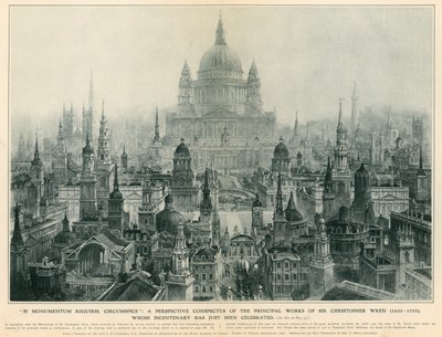 Vue perspective des principales œuvres de Sir Christopher Wren - Charles Robert Cockerell