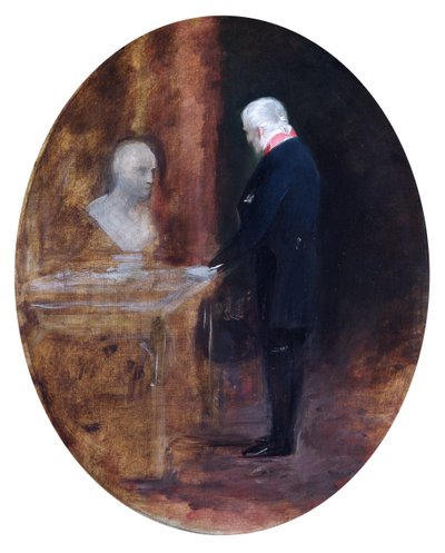 Le duc de Wellington regardant un buste de Napoléon - Charles Robert Leslie