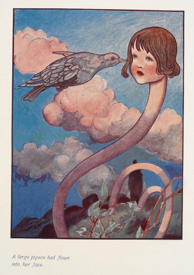 Un grand pigeon avait volé dans son visage. Alice avec un long cou. - Charles Robinson