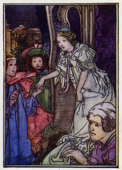 Cendrillon (lithographie en couleur) - Charles Robinson