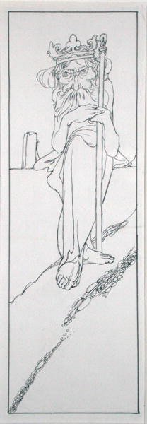 Il tenait un sceptre dans sa main et portait une couronne sur son front, illustration de 