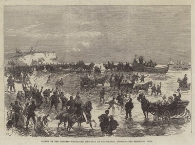 Lancement du canot de sauvetage des débitants de boissons autorisés à Hunstanton, Norfolk - Sir John Charles Robinson